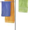 Freestanding Towel Rack, 40 Inch Tall Standing Towel Racks for Bathroom with Weighted Base, Modern Floor Towel Drying Holder Stand with 4 Swivel Arms, Stainless Steel, Chrome, YOFOVI