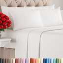 Queen 6 Piece Sheet Set - Comfy Breathable & Cooling - Soft Hotel Luxury Bedding Set with 8-16 Inch Deep Pockets - 1 Flat & 1 Fitted Sheet & 4 Pillowcases - Wrinkle Free & Easy Care - Antique White