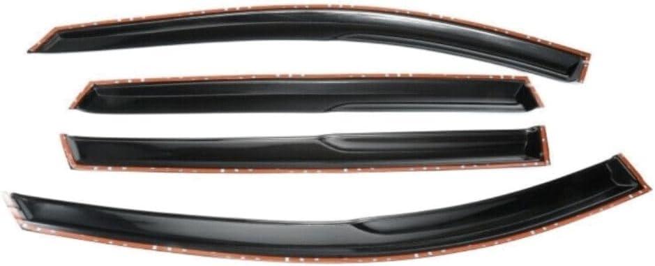 4pcs Sun Rain Wind Deflectors Door Window Visors Outside Mount Channel Style Dark Smoke Tint for Nissan for Rogue 2014-2020