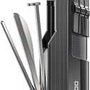 Pipe Lighter Gas Butane Refillable Soft Flame with Pipe Cleaner Tools (Sold without Gas) (Black)
