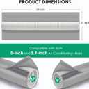 Portable AC Hose Insulation Sleeve with 4 Adjustable Straps, Portable Air Conditioner Hose Cover Wrap for 5" & 5.9" Diameter Exhaust Hose, Insulated Hoses Duct Vent Cover, Grey, 1PCS