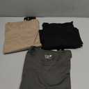 Mens 3 Pack Plain Cotton Shirts Short Sleeve Casual Crew Neck T-Shirts Hipster Hip Hop Longline Tees Drop Cut Curved Hem (XXXL)