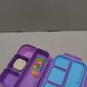 QQKO Bento Lunch Box for Kids Girls Boys, Toddler Kids Lunch Boxes for School, Lunch Containers for Adults with 4 Compartments, Sauce Container, Utensils, Food Picks and Muffin Cups, Purple