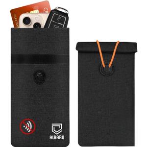 Premium EMF Blocker Case For Cell Phone Protection Size 8inx4in Fits All Smartphones Anti Shield Sleeve Pouch Cover Fabric Faraday Bags For Phones SmartDot 5G RF Car Key Fob Signal data Blocking Black
