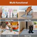 Extra Thick Silicone Mat Waterproof with Raised Edge 19 x 12, BPA Free Non-Slip Dog & Cat Food Mat, Feeding Mat for Food and Water Bowls, Spill Proof Mat to Protect Floors, Gray