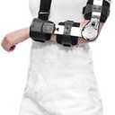 Hinged ROM Elbow Brace with Strap Sling, Adjustable Aluminium Alloy Post OP ROM Elbow Brace Stabilizer Splint Arm Injury Recovery Support for Women & Men (Left Hand)