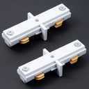 Enhon 2 Pack H Track I Connector, Dead End Connector Compatible with WAC Lighting H Systems, 3 Wire Single Circuit for LED Track Lighting, 120V(White)