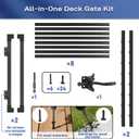 Avalution Deck Fence Gate Outdoor,32" H x 48" W, Metal Fence Gate Kit,Heavy Duty Outdoor Gates with Hinges and Latch,Anti-Rust Deck Gates for Decks,Patio,Garden,Yard,Residential Fences