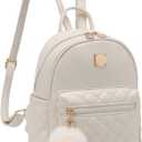 Barsine Girls Fashion Mini Backpack Purse Small Cute Plaid Leather Women Backpacks Little Bag (Ivory)