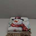 63 x 51 Inch Christmas Woven Tapestry Throw Blanket with Colorful Tassel Soft Warm Christmas Tree Snowman Blanket Warm Gifts for Women Home Chair Couch Sofa Decor