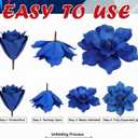 9 Pcs Red White Blue Poinsettia Flowers 4th of July Memorial Day Patriotic Flowers Artificial 250th Anniversary Christmas Tree Picks for Veterans DIY Table Centerpiece Vase Filler Party Decorations