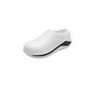 Chill Walk Clogs for Men Women, Slip-On Plush Fleece Lined Winter Mules, Indoor Outdoor House Shoes Chef Nurse Garden Shoes Cushioned Supportive Closed-Toe WHT M11/12 , 44-45