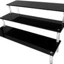 Acrylic Riser Black Acrylic Shelf Riser 3 Tier Perfume Organizer Cologne Display Stand Large Cupcake Stand Shelf for Funko POP Desserts Holder Collection Cosmetic Products Tabletop Use 12"X8"X6"
