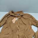 PJ PAUL JONES Mens Corduroy Button Down Shirt Jacket Casual Long Sleeve Shacket Lightweight Textured Untucked Shirts (Brown, XL)