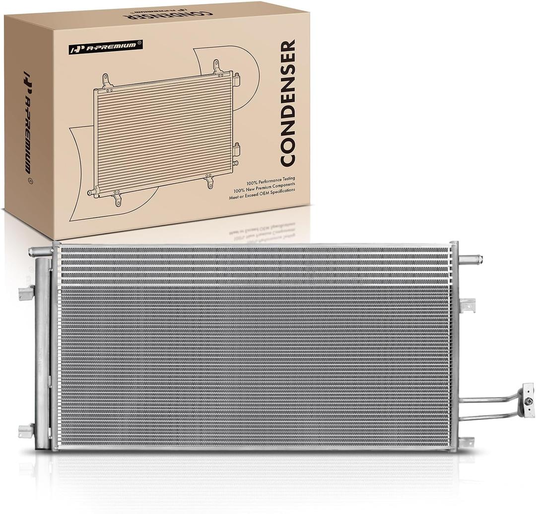 A-Premium Air Conditioning A/C Condenser Compatible with Chevrolet, GMC, Cadillac Vehicles - Silverado, Tahoe, Sierra, Yukon, Escalade