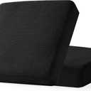 CHUN YI 2PC Stretch Couch Cushion Covers, Sofa Seat Slipcovers Suitable for Armchair Loveseat Sofa with Spandex Jacquard Fabric (2Pc,Black)