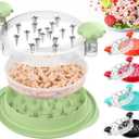 Upgraded 10" Large Chicken Shredder, Chicken Shredder Tool Twist Large With Removable Plate for Easy Transfer, Meat Shredder Tool Twist with Full Anti-Slip Strip Base, Visible Lid, Ergonomic Handle (Avocado Green)