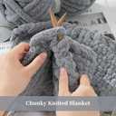 8 Pack Chunky Chenille Yarn for Crocheting & Knitting, 29.5yds 5 oz Each Skein Soft Fluffy Kitting Set, Thick Velvet Plush Yarn for Handcrafts Weaving Making Blankets (White Grey)