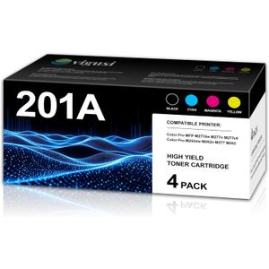 201A Toner Cartridge Set Compatible 201X CF400X , 201A CF400A CF401A CF402A CF403A Replacement for HP 201A Toner Cartridges Pro MFP M277dw Ink Printer (4-Pack, Black, Cyan, Magenta, Yellow) | CF400AQ1