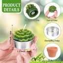Treela 18 Pcs Succulent Cactus Tealight Candles Handmade Tea Lights Baby Shower Plant Candle Gift with Mini Terracotta Clay Candle Holders for Home Birthday Christmas Wedding Party(Cute)