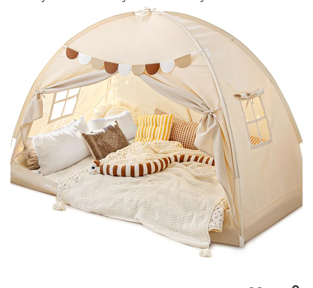 Sherilyn Full Size Bed Canopy Toddler Bed Tents for Kids Dream Tent on Bunk Bed Privacy Space Blackout Sleeping Playhouse Tents Indoor Portable Drafty House for Boys Girl Birthday Gift