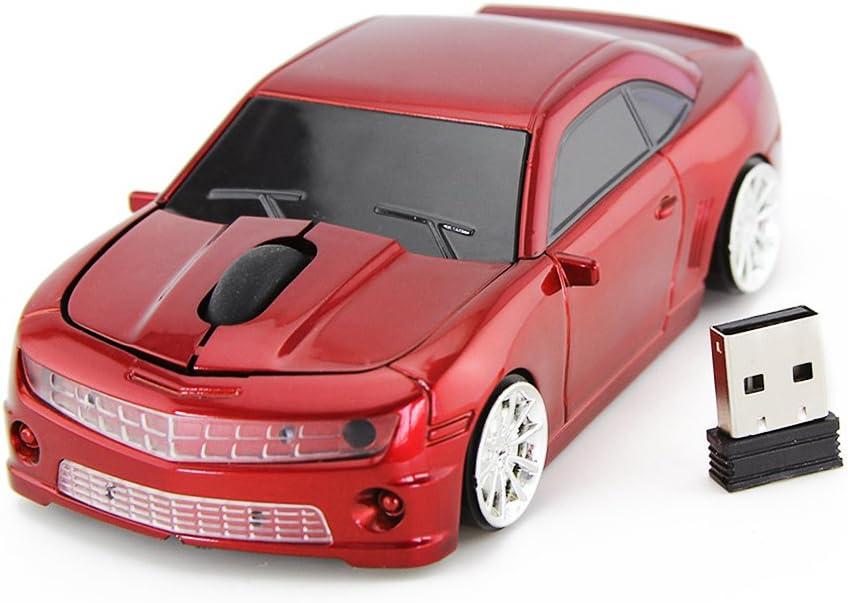 for Cl Racing Sports Car Mouse Wireless Mice Computer Laptop PC Optical Mouse (Red)