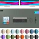 Aothia Leather Desk Pad Protector, Office Desk Mat, Large Mouse Pad, Non-Slip PU Leather Desk Blotter, Laptop Desk Pad, Waterproof Desk Writing Pad for Office and Home (48"x17", Jungle Green)