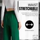 Wide Leg Pants | High Waisted Trousers with Pockets | Comfortable Work & Business Casual Pant (Beige, S)