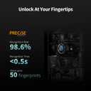 Aqara Smart Lock U100, Fingerprint Keyless Entry Door Lock with Apple Home Key, Touchscreen Keypad, Bluetooth Electronic Deadbolt, IP65 Weatherproof, Supports Apple HomeKit, Alexa, Google, IFTTT, Gray