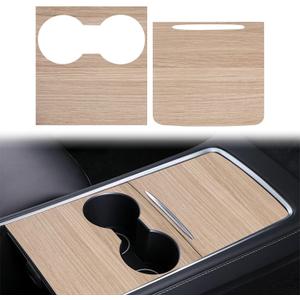 Center Console Wrap Wooden for Tesla Model 3/Y 2021-2025,Console Cover for Tesla Interior Decor Accessories(Not for M3 Highland/My Juniper)