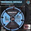 KEENTECH 3 x 3/8 Inch Diamond Cut Off Wheel for Metal Cutting, Compatible with Die Grinder (2-Pack)