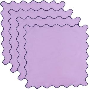 Dinner Napkins, Cotton Linen Blend Napkins Set of 4 Perfect for Parties Dinners Weddings Cocktail Christmas Cloth Napkins Washable & Reusable 18x18 (Purple, 18" x 18", 4PCS)