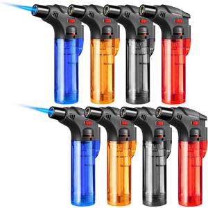 8 Pack Torch Lighters Butane Refillable Lighter Single Jet Flame Windproof Torch Lighter Multi Utility Mini Gas Lighter Blow Torch Lighters for Candle Fireplace Camping Grill BBQ Kitchen(No Fuel)