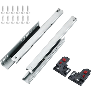 1 Pair 22 Inch (550mm) Soft Close Bottom Mount Undermount Drawer Slides