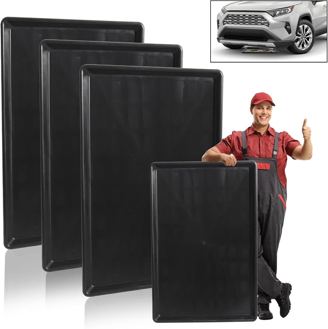 3 Pack Extra Large Oil Drip Pan, 35.4 x 24 x 1.6 in Oil Change Drain Pan, Plastic Oil Drip Tray for Under Car, Oil Catch Pan Tray for Garage, Fridges, Washing Machines, Cat Litter Box Bottom