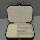 Hatori Travel Jewelry Box, PU Leather Small Jewelry Organizer for Women Girls, Portable Mini Travel Case Display Storage Holder Boxes for Stud Earrings, Rings, Necklaces, Bracelets. (Black)