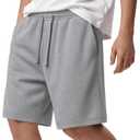 YooAurvox Boys Athletic Drawstring Shorts, Light Gray, 9-10 Years