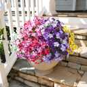 Artificial Flowers for Outdoors Decoration, 20 Bundles Faux Morning Glory with Eucalyptus Look Real UV Resistant Fake Plants Silk Flowers for Outside Yard Gardens Porch Patio Planter Home Urn, Mix
