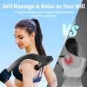 Massage Gun Deep Tissue with Extension Handle Professional Percussion 3-in-1 Detachable Back Massager for Pain Relief,Muscle Relief Massager for Shoulder Back Thigh Waist&Neck (Dark Black)