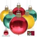 XXL 30in Christmas Ornaments 6 Count 76cm x 50cm Foil Balloon Christmas Bauble Balloon Ball Hanging Ornaments for Holiday Indoor Window Display Xmas Tree Decoration (Gold/Red/Green)