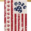 2 x 4th of July Flag 28 x 40 Double Sided, Patriotic Large Outdoor Flag for Garden Yard and House, Dog Stars and Stripes Memorial Day Independence Day Flag for Outside