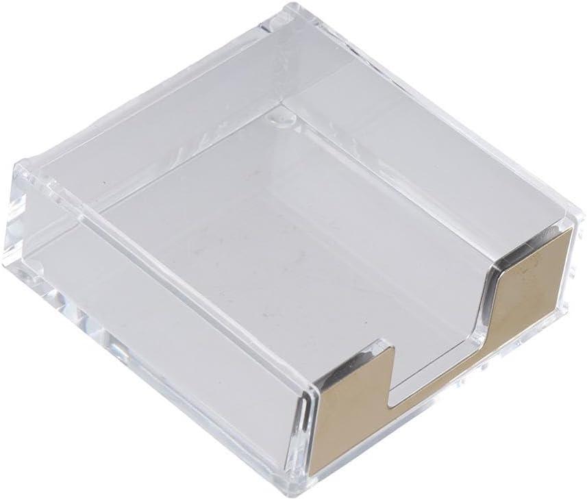 dohobby Gold Color Sticky Note Holder Acrylic Clear Post Note Holder Memo Pad Holder Dispenser Organizer Accessories for Office Home