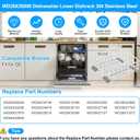 UPGRADED WD28X26099 Dishwasher Lower Rack Compatible with GE Dishwasher Rack Replacement Parts with Wheel, WD28X26099 WD28X34744 304 Stainless Steel GE Dishwasher Lower Rack Part and Silverware Basket