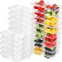 20Pcs Reusable Snack Containers with Lids,2 Compartment Condiment Container, Snack Box Container Portion Control, Snack Pack Containers for Refrigeration Sauce,Outdoor,Travel and Camping