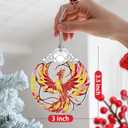 3 x Christmas Ornament, Christmas Decoration, Stained Glass Ornament, Heirloom Keepsakes, Holiday Ornaments, Holiday Presents, Unique Xmas Gifts, Gift Exchange Ornaments, Gift Idea - Phoenix