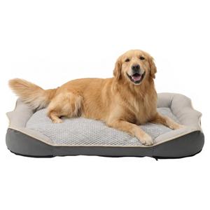 Orthopedic Crate Dog Bed - Waterproof PU Dual-Surface Pet Bed, Comfort Dogs Couch Sofa with Washable Removable Cover, Large Size for Dogs & Crate Use, 47.2''
