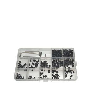 M3/M4/M5/M6/M8 Black Socket Hex Thread Iron PCB Assortment Grub Screws Bolt Assortment kit Cup Point Fastener Wrench