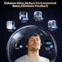 RIC Hearing Aids for Seniors Rechargeable Receiver-in-Canal OTC Hearing Aid with Noise Cancelling-Nearly Invisible Digital Hearing Aid Adapts to Mild to Severe Hearing Loss