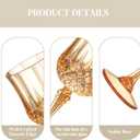 XUWAIDSGN 16 Pcs 7oz Plastic Vintage Wine Glasses Drinking Glasses Unbreakable Wedding Glassware Crystal Water Goblets Reusable Drinkware Vintage Champagne Flutes (16, Amber)