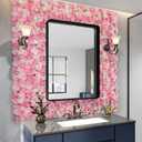 Flower Wall Backdrop 12-Pack 16.5x16.5 Inch Artificial Rose Silk Flowers Panels-Floral Wall Panel Wedding Photo Backdrop, Photography Backdrop, Event Party Decoration-Pink